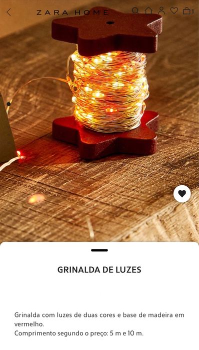 Grinalda De Luzes Zara Home NOVO
