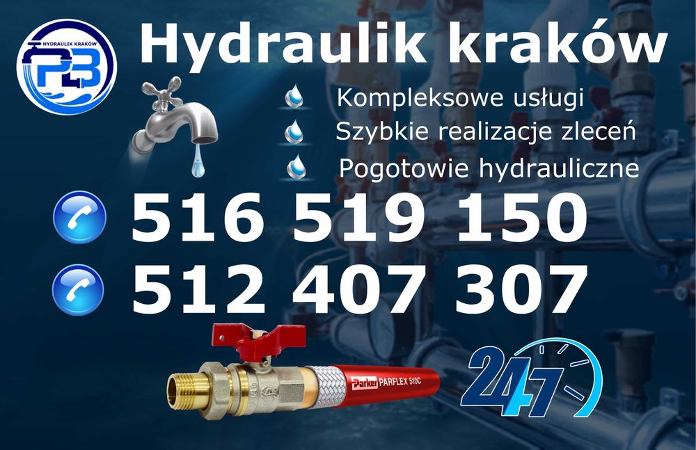 Hydraulik  Kraków pogotowie hydrauliczne, usługi 24/7