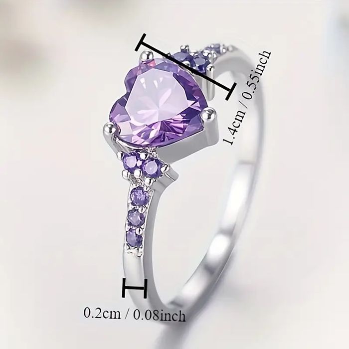 JOYHERS Elegancki Pierścionek dla Kobiet w Kształcie Serca  19,8mm