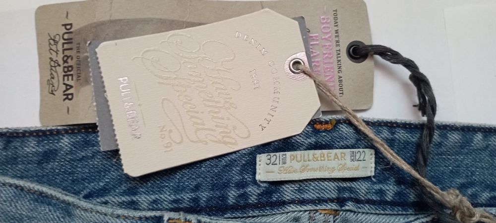 Джинсы Pull & bear расклешенные унисекс женские/мужские р.32