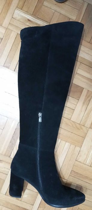 kozaczki długie zamszowe czarne rozm. 38