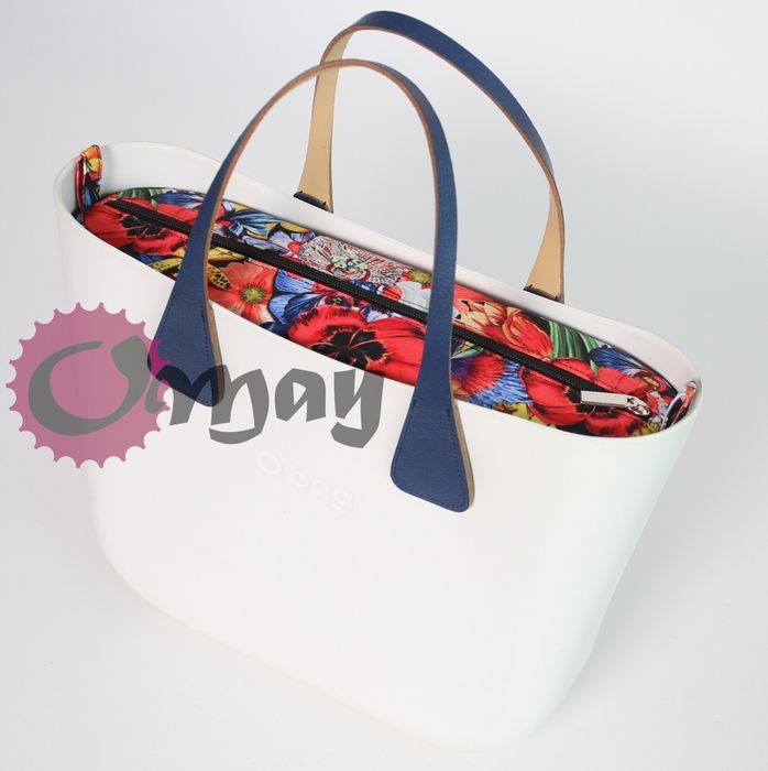 organizer OBAG MINI kwiaty maki cudne czarny wkład 2kieszenie VIP OMAY
