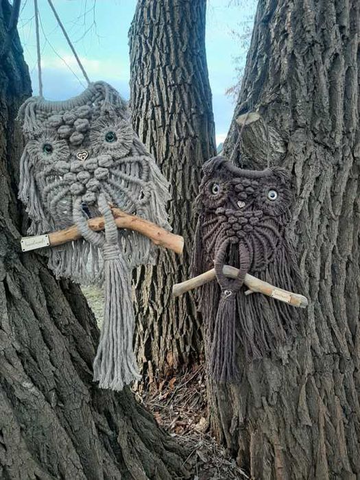 Makrama .sowa ,i inne .sznurek .