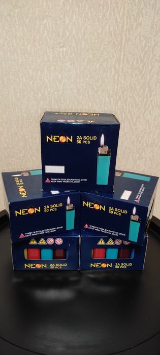 Запальнички NEON 2A SOLID (5 пачок)