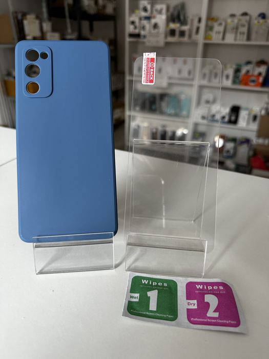 Szkło hartowane i etui granatowe do SAMSUNG S20FE/S20 Lite