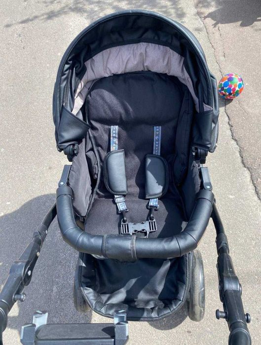 Дитячий коляска 2 в 1 Angelina Amica Bliss Еко шкіра ( колір чорний)