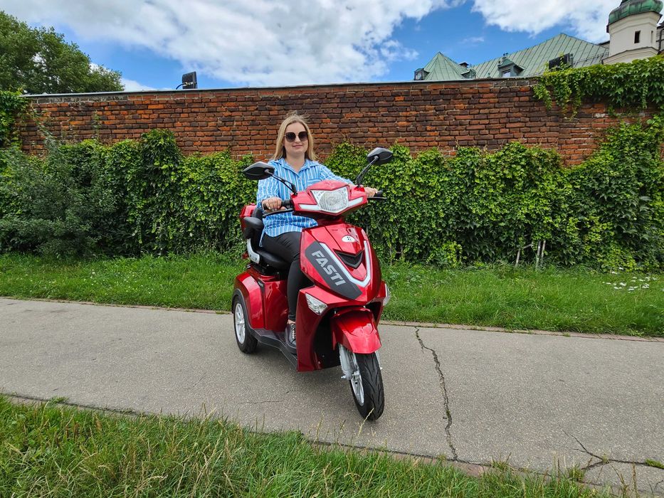 ELECTRORIDE: Skuter trójkołowy FASTI 3 uchwyt na kule + pokrowiec