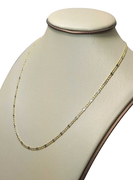 Stylowy złoty łańcuszek z białym złotem 2,24G 585