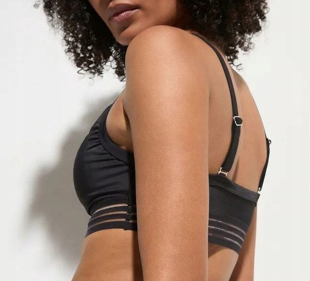 B.P.C czarne bikini bustier figi wysoki stan 44.