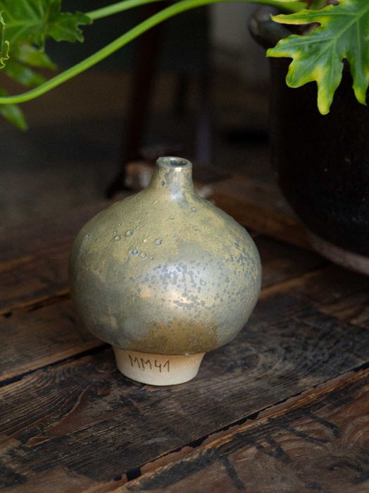 wazon ceramiczny vintage I oliwkowe szkliwo