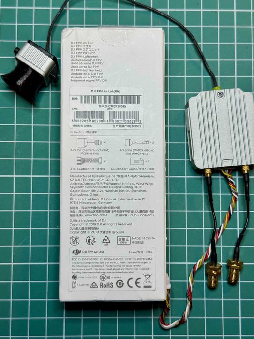 DJI FPV Air Unit | kamera - długi kabel 16cm | MMCX-SMA-RP | komplet