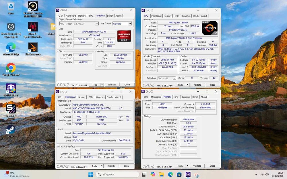 komputer do gier | r7 5800X, RX 6700XT, 32GB ddr4 rgb, AIO |