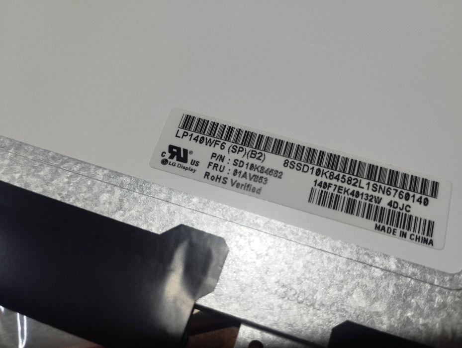 Продається hp оригінал Матриця slim, IPS, 30 pin, Full Hd lp140wf6 sp