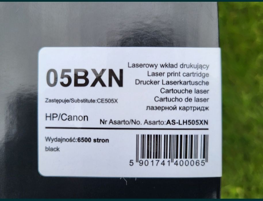 Toner HP  Canon Asarto CE505X 05BXN 6500 stron BLACK