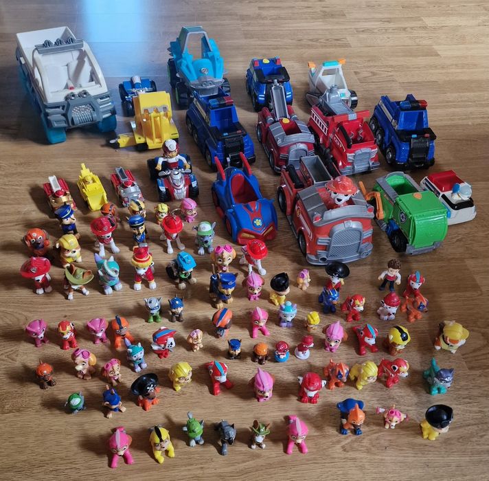 PSI PATROL wielki zestaw auta pojazdy figurki prawie 100 części