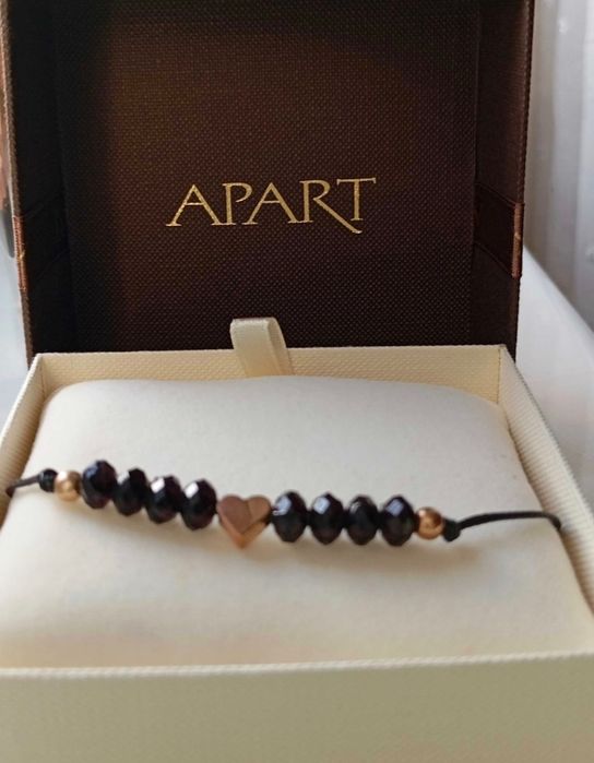 Złota Czarna Bransoletka Serce Serduszko Aparat