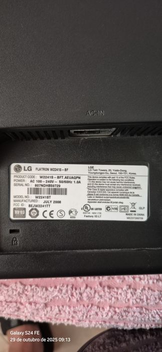 Monitor LG 22" - FLATRON W2241S-BF