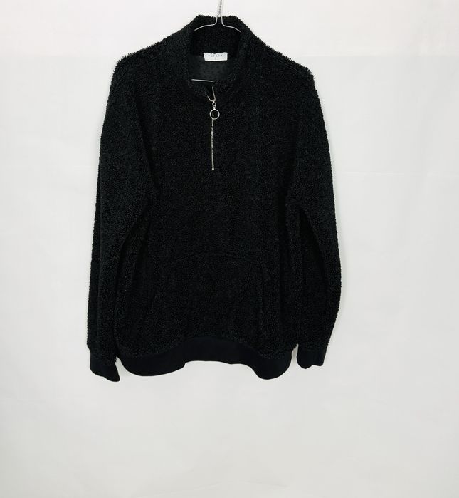 Czarna bluza baranek z zamkiem L 40 Papaya