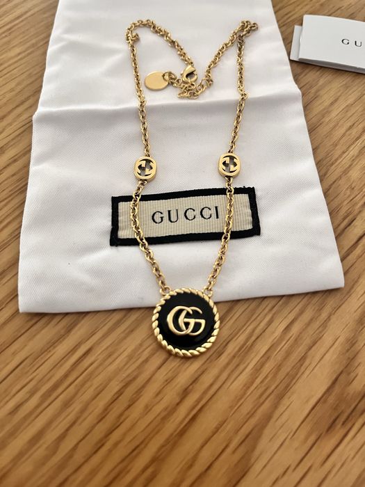 Naszyjnik Gucci czarny łańcuszek