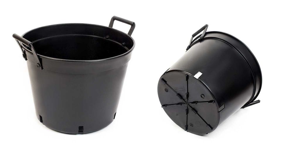 Doniczki produkcyjne 20 L z uchwytami zanitowanymi na stałe 36cm