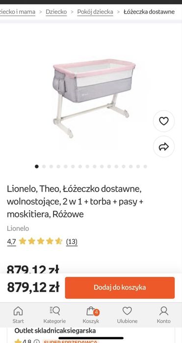 łóżeczko dostawne lionelo theo