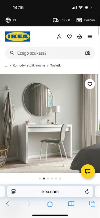 Toaletka biała Malm 120x40
