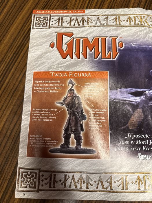 Gazetkami do kolekcji figurek władca pierścieni  Gimli 2004