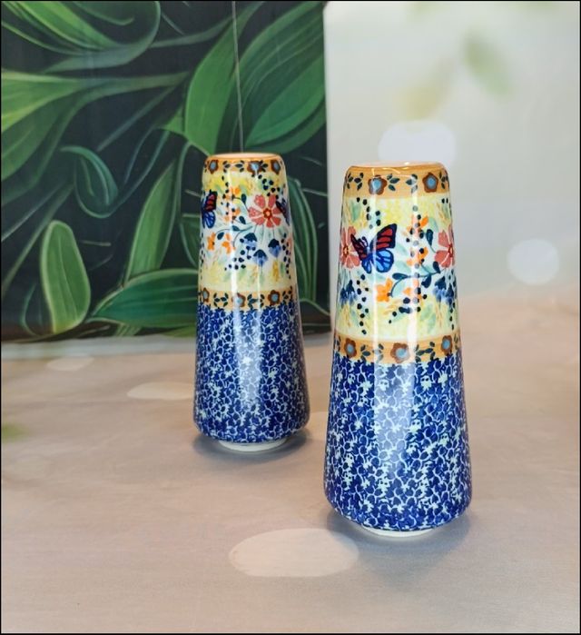 solniczka i pieprzniczka wysoka ceramika Bolesławiec