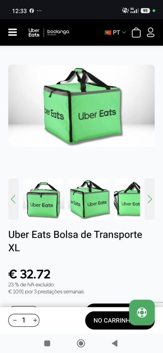 Bolsa Uber eat  para entrega