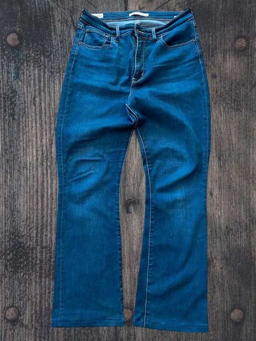 Spodnie damskie jeansy Levis 725 high rise bootcut navy granatowy popular Pinterest 31