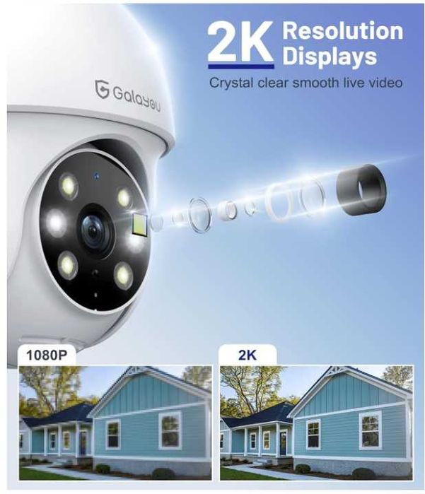 Zewnętrzna, obrotowa kamera GALAYOU Y4 Wifi 2K HD 1080P