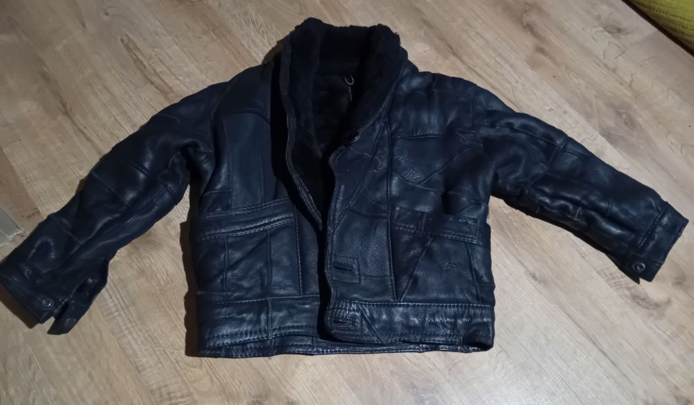 Kożuch naturalny dziecięcy vinted '80 '90 4 lata