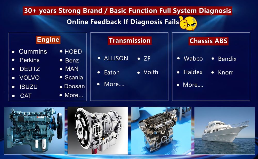 Launch CRP129HD Ciężarowe Autobusy Koparki Traktory ADBLUE DPF I inne