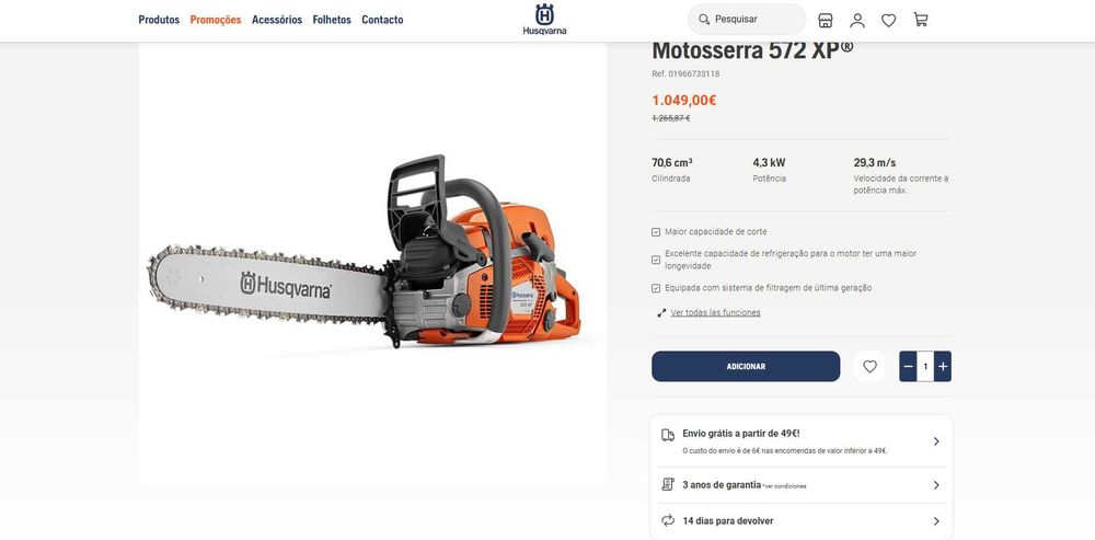 Motosserra Husqvarna 572XP XCUT
