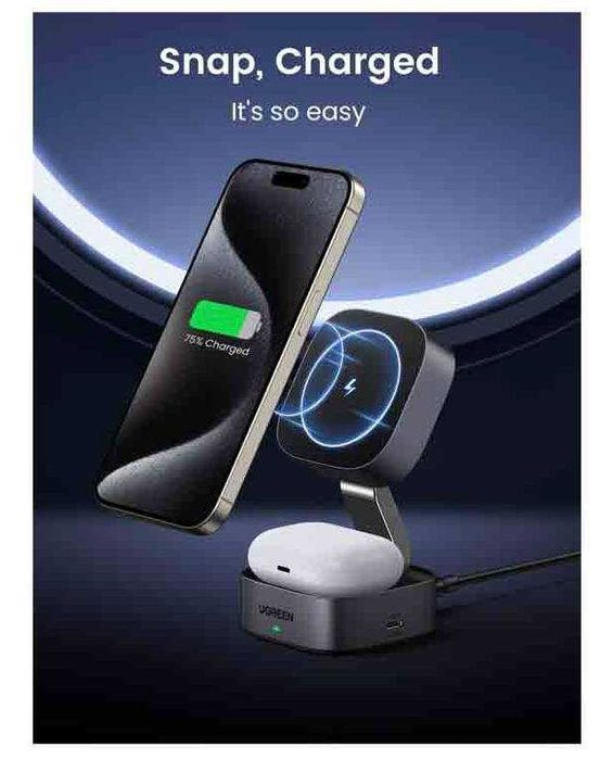 Бездротова зарядна станція UGREEN 2-in-1 (Magnetic)