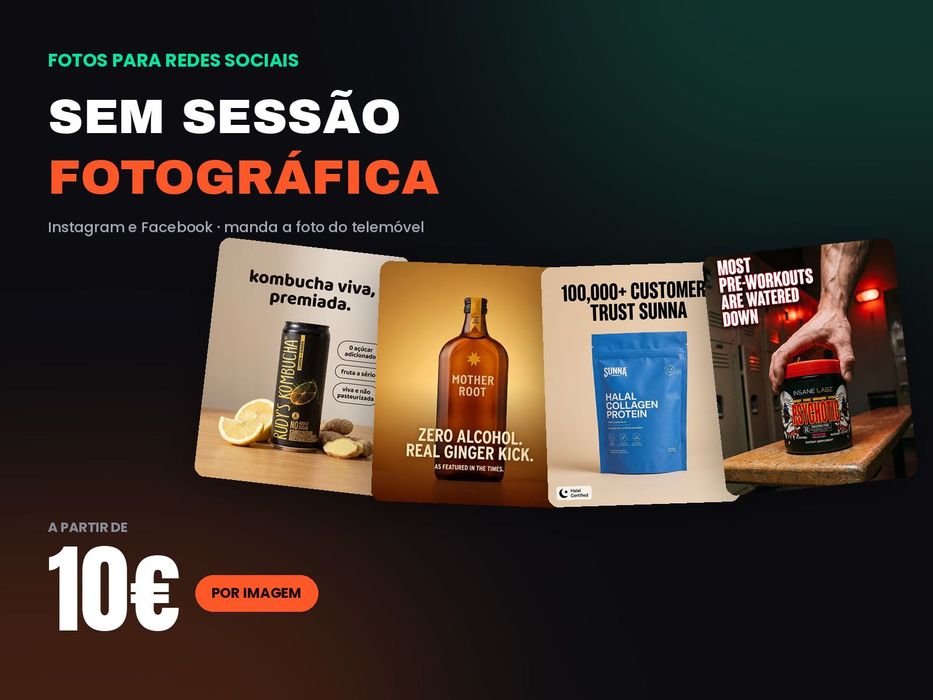Imagens de produto para Instagram e Facebook, sem estúdio - desde 10€