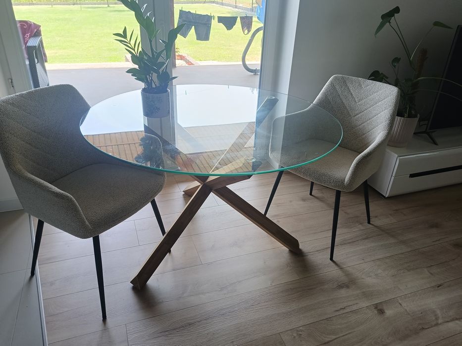 Stół okrągły szklany 120 cm