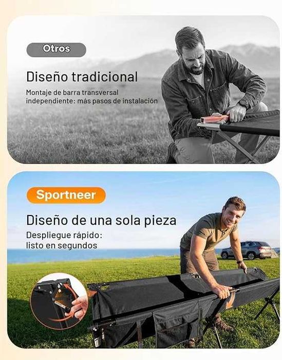 Sportneer Cama de campo dobrável
