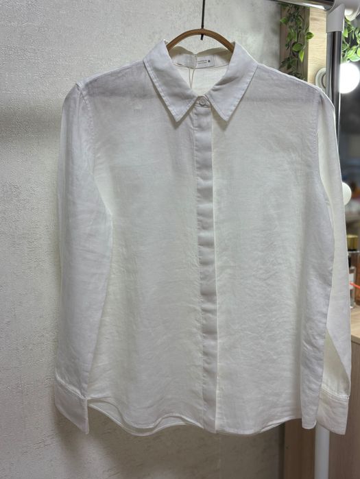 Сорочка лляна Zara Collection біла рубашка S, M, L
