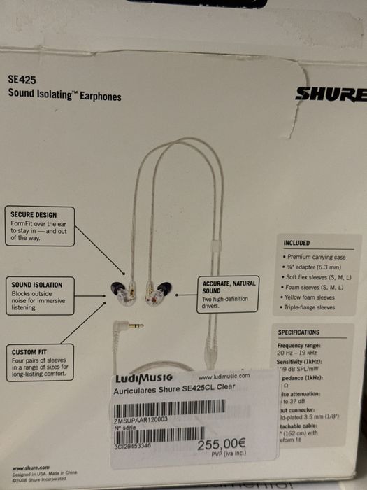 Shure SE425 Auricular in-ear