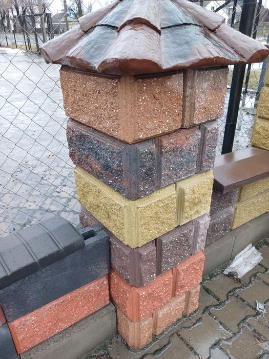 Модульний блок, парканні блоки, цегла Рваний камінь, євроблок