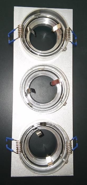 Foco triplo em aço inox novo