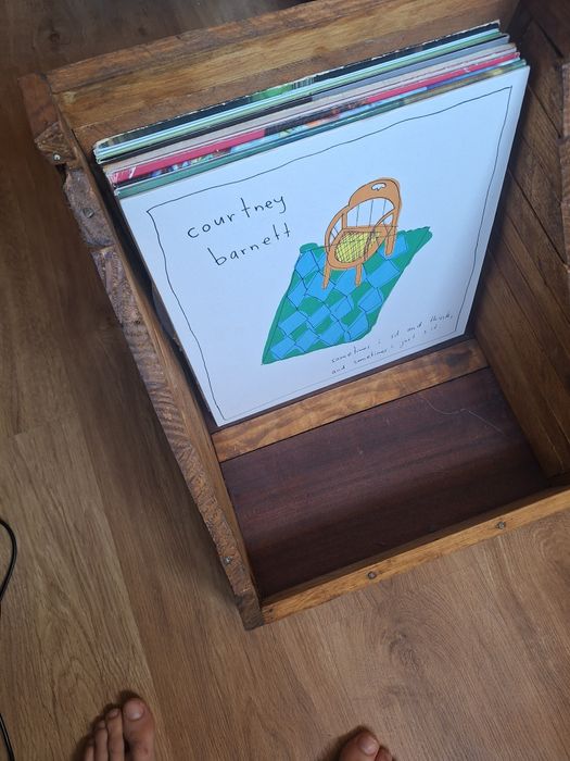 Caixa para discos vinil de madeira