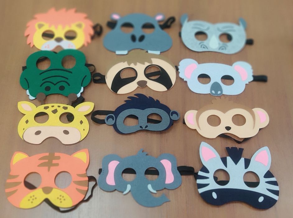 Набір з 10 масок з фетру (Лісові тваринки, Щенячий патруль) Paw patrol