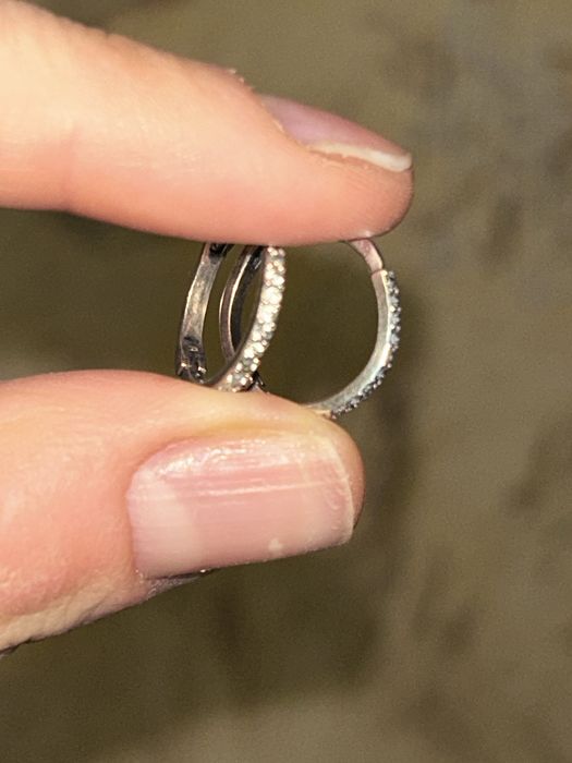 Сережки кільця з фіанітами срібло 925 проби