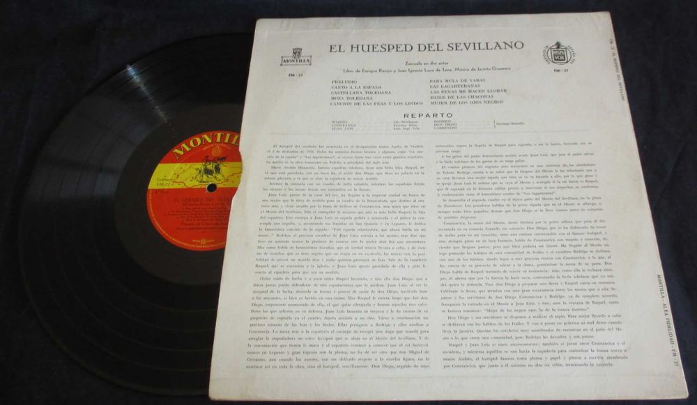 Disco LP Vinil El Huésped Del Sevillano Jacinto Guerrero