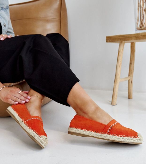 Pomarańczowe espadryle z cyrkoniami Abia