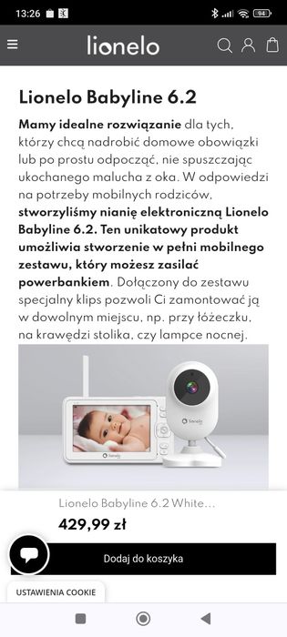 Niania elektroniczna lionelo care - Nowa