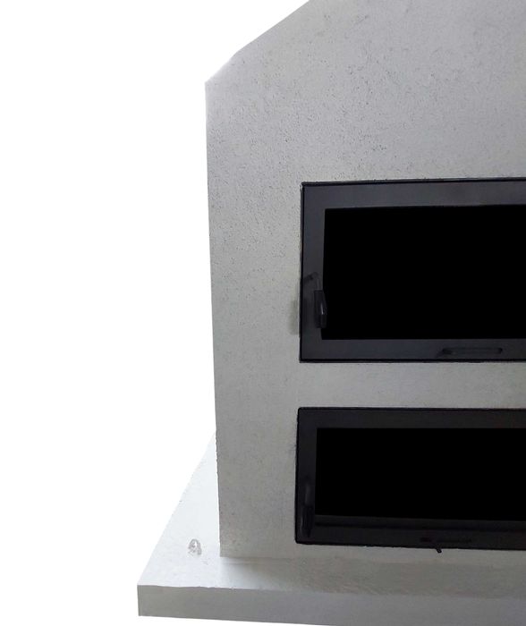 Piec niebezpośrednio dopalany DUO do pizzy chlebowy biały drzwi duże