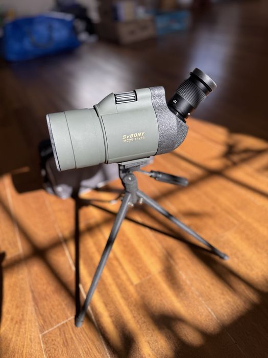 Spotting Scope SVBONY 25–75x70 + Tripé + Bolsa